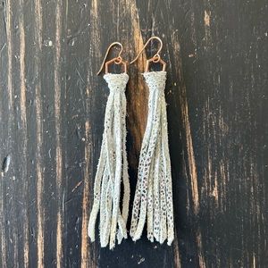 Leather fringe earrings